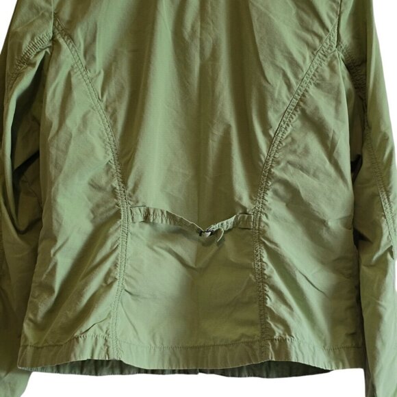Eddie Bauer Green Nylon High Neck Roll Tab Sleeve Utility Jacket Sz S - Picture 6 of 10